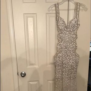 Long white  beaded prom / wedding dress